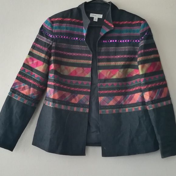 Coldwater Creek Jackets & Blazers - Women's Embellished Multicolored Blazer Sz 14